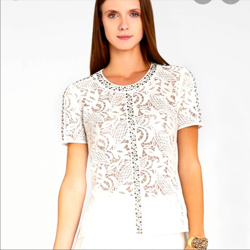 BCBG lace Harlow top. NWT. XXS.